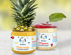 Branding and packaging design for Gerber baby food products
